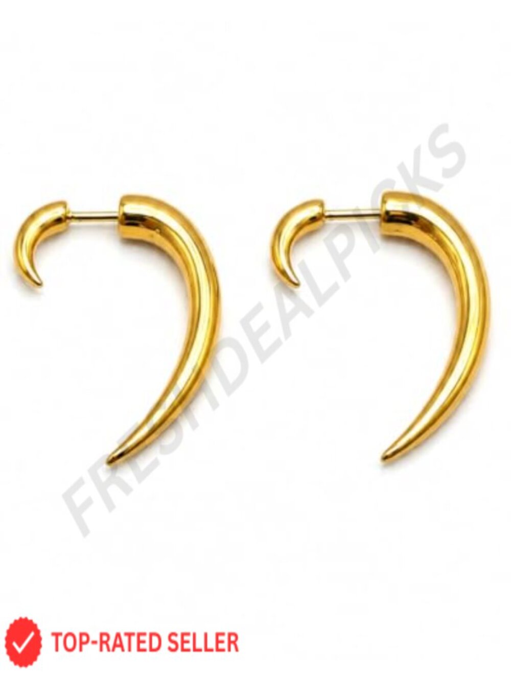 Drop Huggie Earrings Women 18K Gold Plated Stainless Steel Arc Jewelry